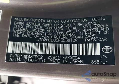 2015 Toyota Prius V Two из США, поврежденный, VIN JTDZN3EU0FJ038109